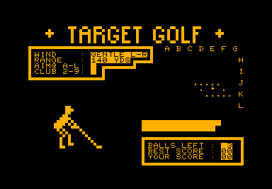 Target Golf game screenshot for Commodore PET